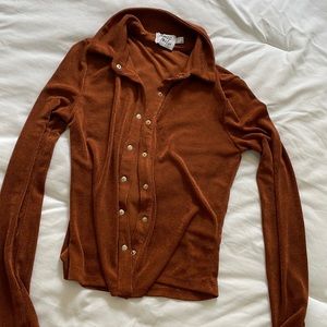 Button down slinky top